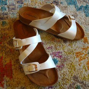 Maurices White Slide On Sandals Size 11
